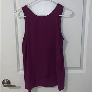 Purple blouse with zipper detail in the back